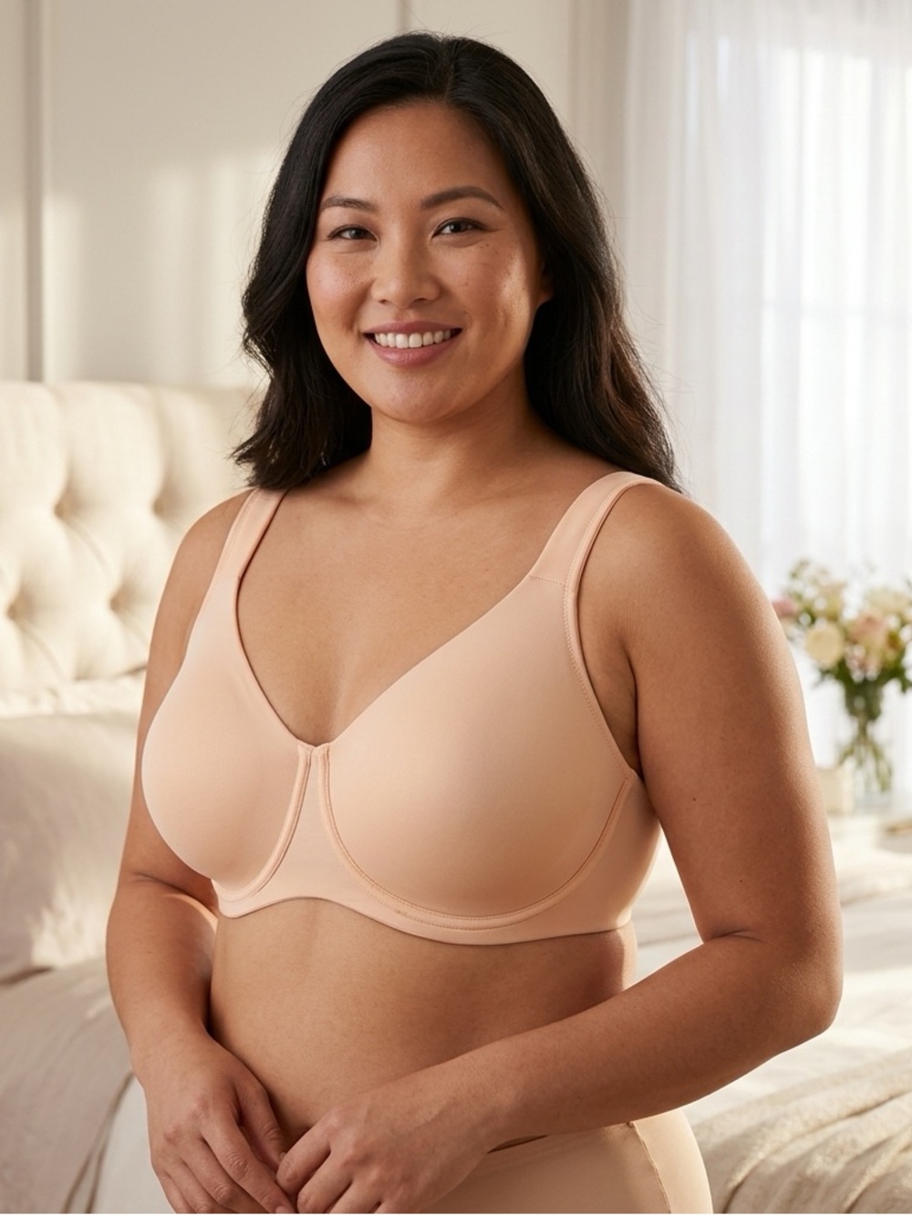 CUUP The Scoop Underwired Full Coverage Bra Adjustable Straps Beige Nude 36H
